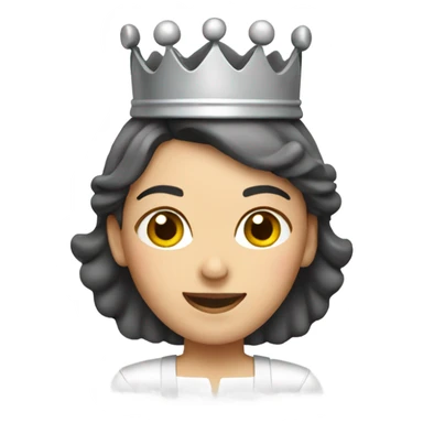 A white female cook wearing a crown sticker