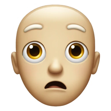 a shocked and dull face that looks a 100 years old, small eyes sticker