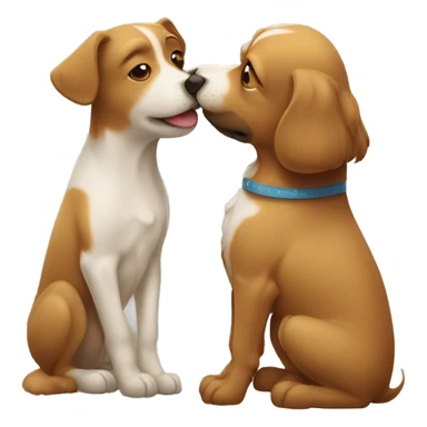 Dog kissing  sticker