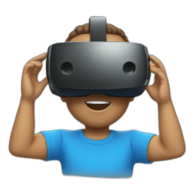 Vr player whit blue t-shirt sticker