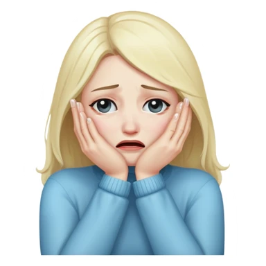 woman sitting and crying covering her face with her arms sticker