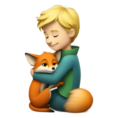 The little prince hugs the fox sticker