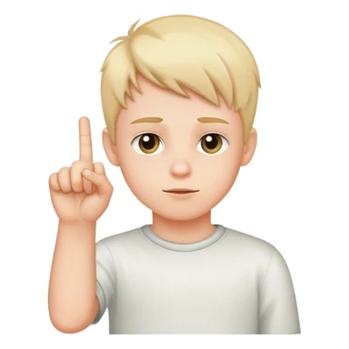 boy sticking up the middle finger  sticker