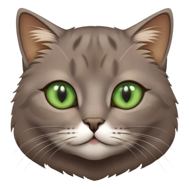 brownish gray cat with green eyes close together sticker