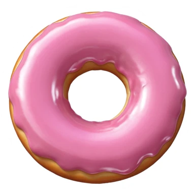 light pink metallic 3d donut shape sticker