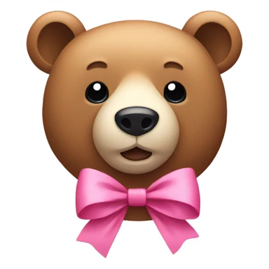 Bear with pink bow sticker