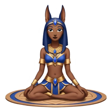 Ancient Black lapis rose gold woman anubis immature floor stage posed  sticker