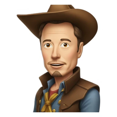 Elon musk as an old cowboy sticker