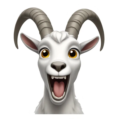grey and white screaming goat sticker