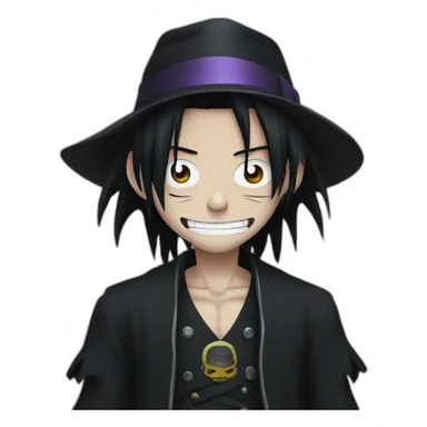 goth Luffy sticker