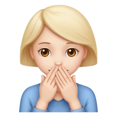 A single emoji that's feeling shy. In love. But hiding behind her hands.  sticker