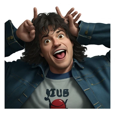 denim jacket parody portrait sticker