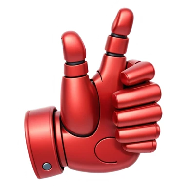 robot hand closed fist but the thumb is up and make the color of the robot  in the shade red sticker