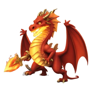 Imperia Roman fire dragon with a flaming sword sticker