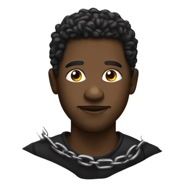 black man with broken chains aroud is writs sticker