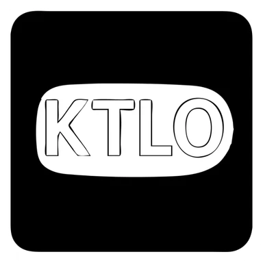 square with solid color background, KTLO in center, modern simple typography sticker