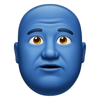 fat blue man face sticker