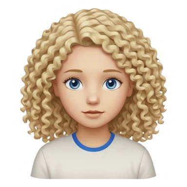 Curly blond blue eyes. Long hair cool beige blond. Longer hair beige ash blonde sticker