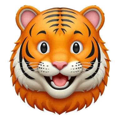 Happy tiger with big laugh sticker