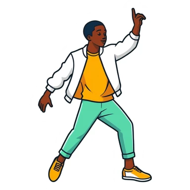 A black man doing a Humpty dance sticker