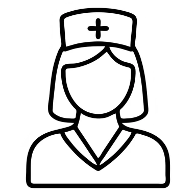 Female nurse with medical cap sticker