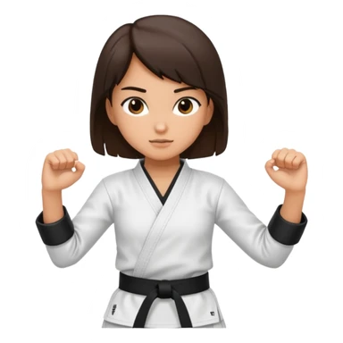 Karate Brunette girl whit brown or black belt sticker