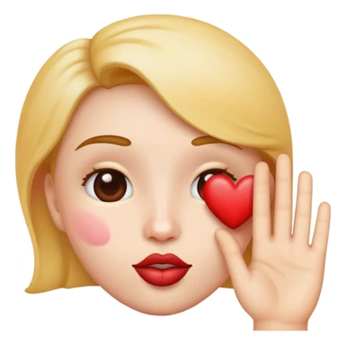 Emoji mit Kuss Augen und ein Herz auf der Hand  sticker