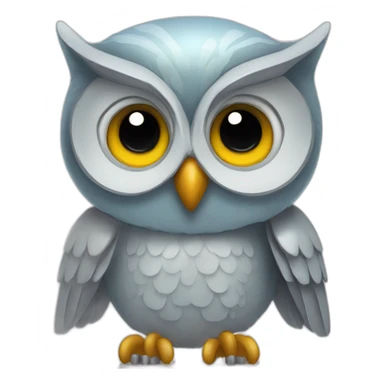 owl named Amoska, robots, english lesson sticker