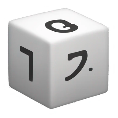 Create one cube-shaped object with showing number 0 and 1 inside the cube sticker