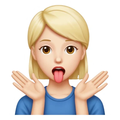 tongue  out with hands on side￼ sticker