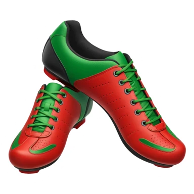 indoor cycling shoe, both of them with christmas color sticker