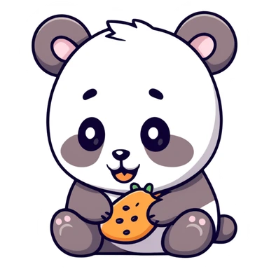 Panda eating  sticker