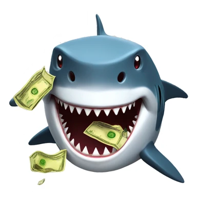 Shark eat money sticker