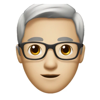 Create an avatar with brown eye, having short black hairstyle, with spectacle having fair skin sticker