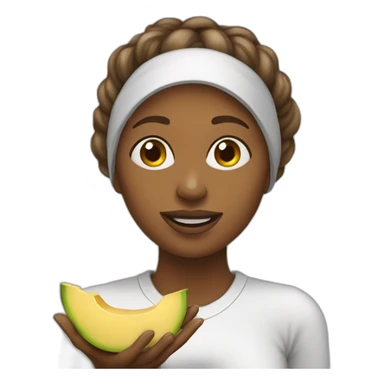 femme qui mange une banae sticker