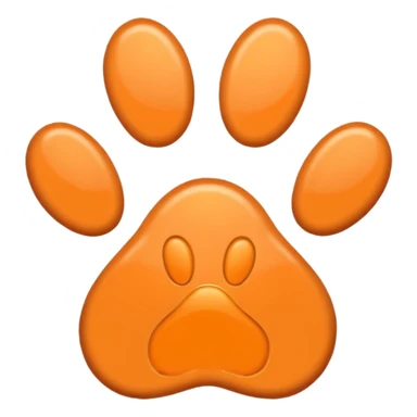 a light pastel orange pawprint sticker