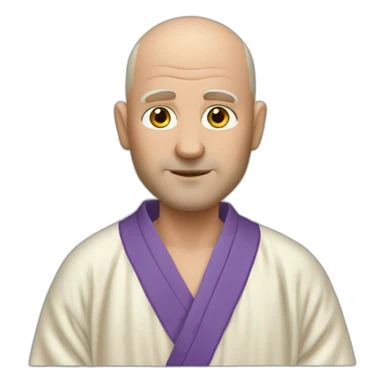 balding white man in a silk robe sticker