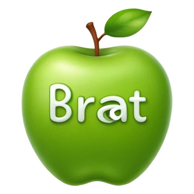 green aple that says brat in undercase lettters sticker