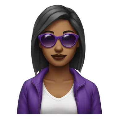 urban solo young woman with purple sunglasses sticker