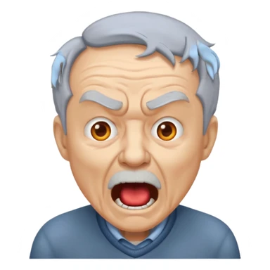 Generate an oldman yell at nivo emoji sticker