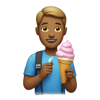 A guy eating ice cream  sticker