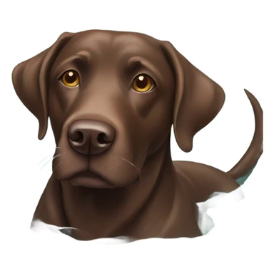  Chocolate lab swimming pool sticker