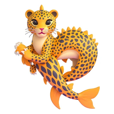 leopard with fins and scales sticker