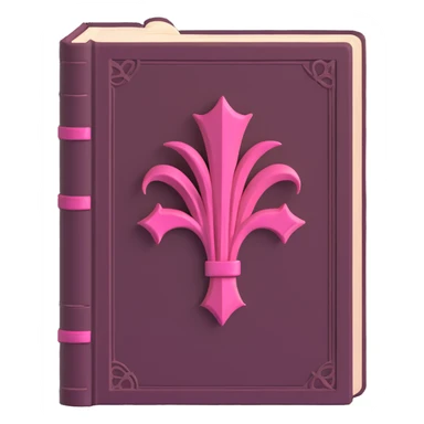 3D gothic book with pink accents, ancient and worn sticker