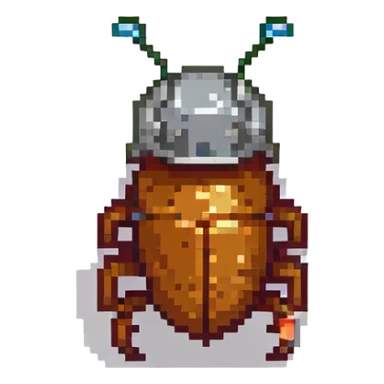 Tiny bug (cockroach) wearing a construction helmet sticker