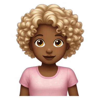 toddler girl with curly hair sticker