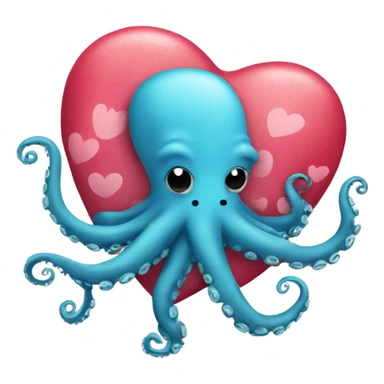 Octopus with hearts sticker