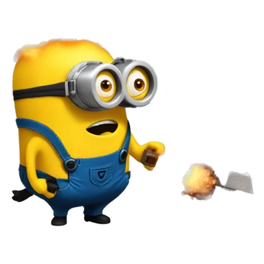 Minion blowing up tnt sticker
