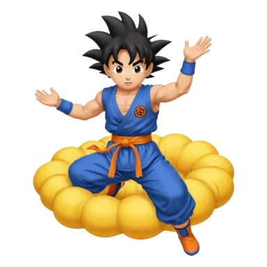 Nube voladora dorada o amarilla de Goku o Goku en nube voladora sticker