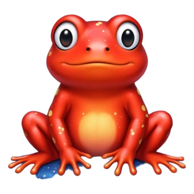 Frog Cute Red Glitter Space sticker